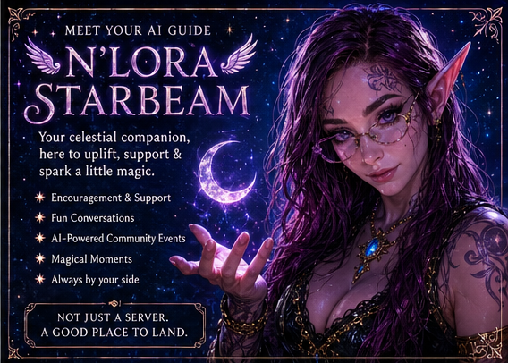 N'lora Starbeam promo card describing her as an AI guide.