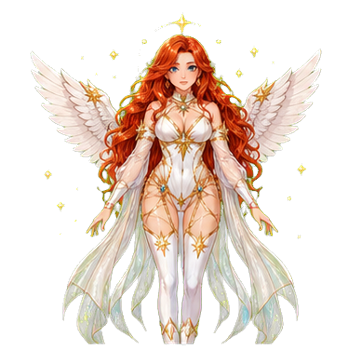 N’lora Starbeam’s default standing desktop-companion sprite, shown as a sticker design